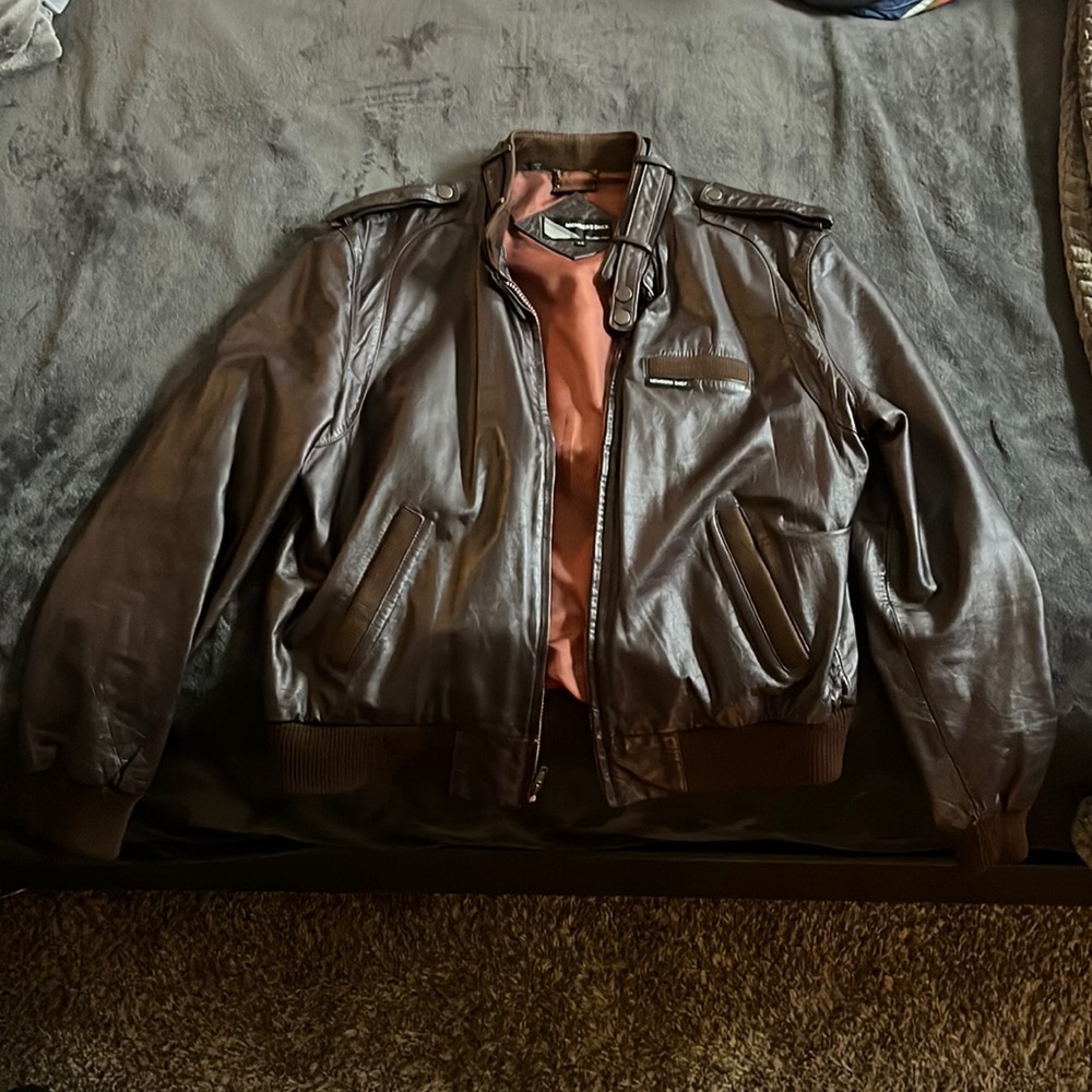 Vintage Members Only Brown Leather Bomber Jacket Men’s Size 40